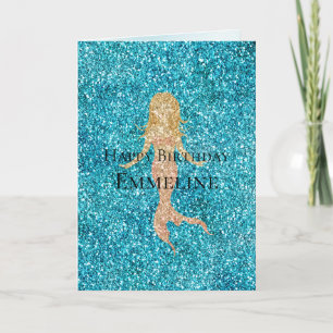 Carte Aqua Glitz Parties scintillant Sparkle Nom de la s