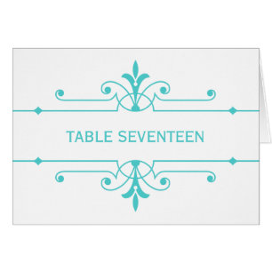 Carte Aqua v2 Fancy Ornamial Table Number