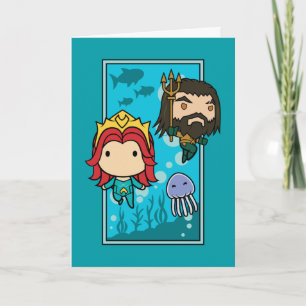 Carte Aquaman   Chibi Mera & Aquaman Graphisme sous-mari
