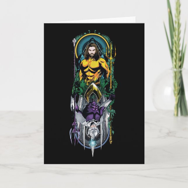 Carte Aquaman | Panneau Art Nouveau réversible Orin & Or (Devant)