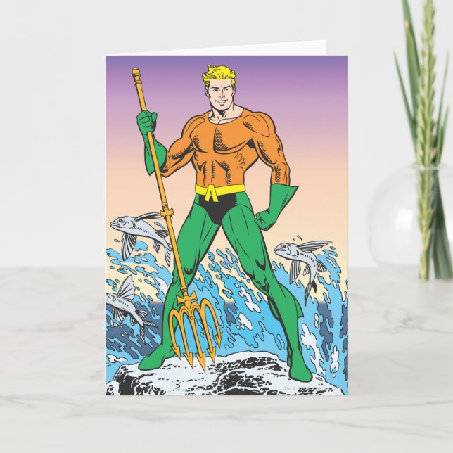 Carte Aquaman Stand Avec Spear (Devant)