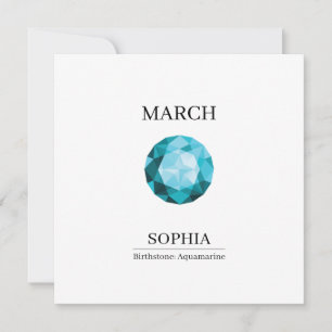 Carte Aquamarine de mars Anniversaire personnalisé