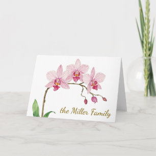 Carte Aquarelle à fleurs d'orchidée