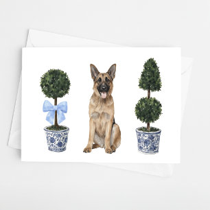 Carte Aquarelle allemande Shepherd Chien Chien Chiot Top