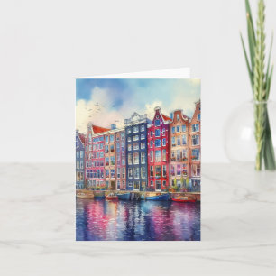 Carte Aquarelle Amsterdam Pays-Bas