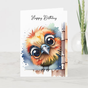 Carte Aquarelle Amusante Birthday Birthday Bird