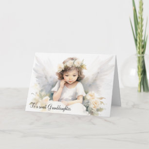 Carte Aquarelle Angel Girl Anniversaire