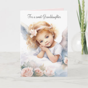 Carte Aquarelle Anniversaire Fille Ange Pour Petite-Fill