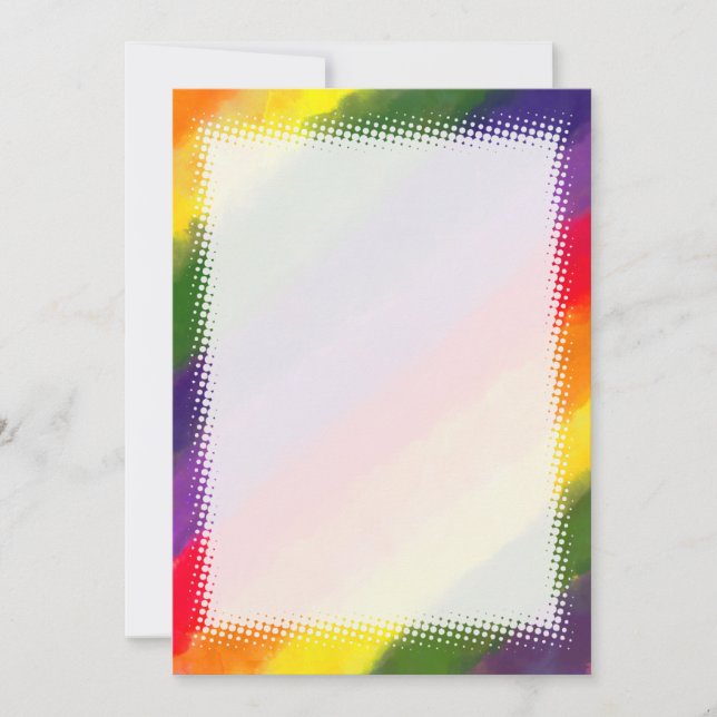 Carte Aquarelle arc-en-ciel do-it-yourself blanc (Devant)