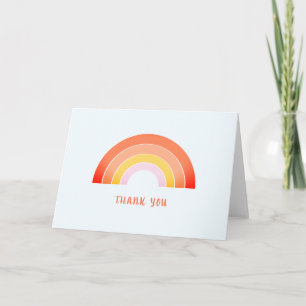 Carte Aquarelle arc-en-ciel Merci coloré