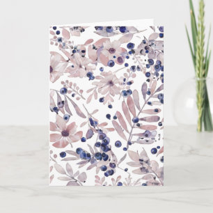 Carte Aquarelle Art Botanique Amour Eucalyptus Myrtille