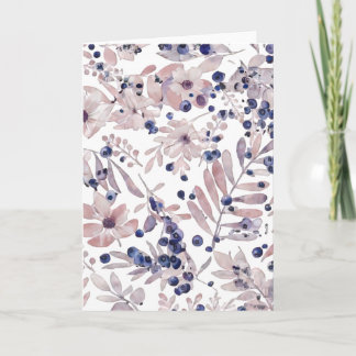 Carte Aquarelle Art Botanique Amour Eucalyptus Myrtille