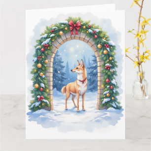 Carte Aquarelle Azawakh Neigeuse Arche de Pierre Noël