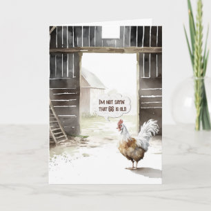 Carte Aquarelle Barn Rooster 66e Humour d'anniversaire
