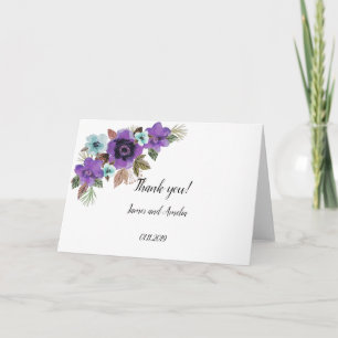 Carte Aquarelle belles fleurs romantique marbre élégance