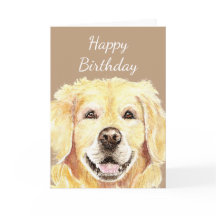 Aquarelle blanche Anniversaire Golden Retriever Ch
