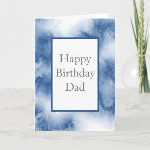 Carte Aquarelle bleu Indigo Abstraite