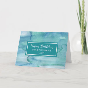 Carte Aquarelle bleue papa anniversaire