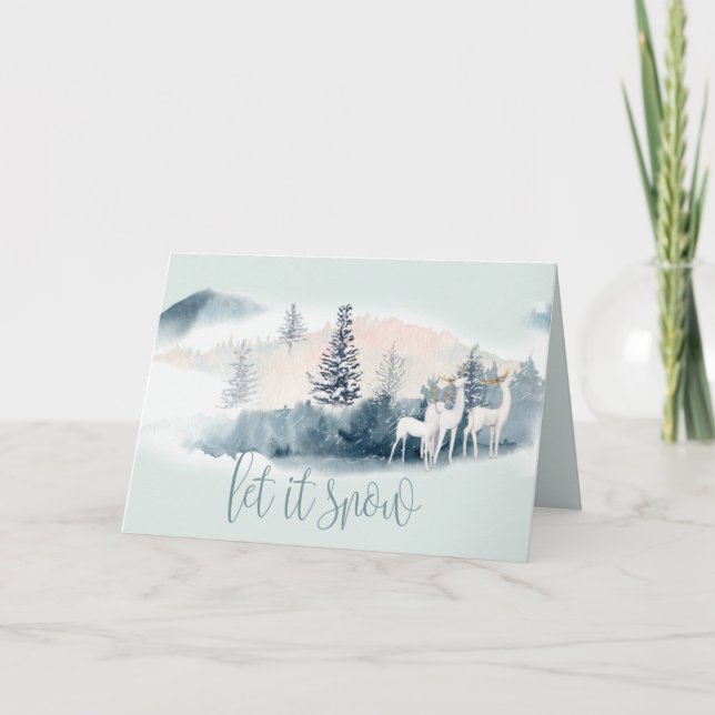 Carte Aquarelle Bois Deer (Devant)