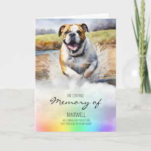Carte Aquarelle Bulldog animal de compagnie perte sympat