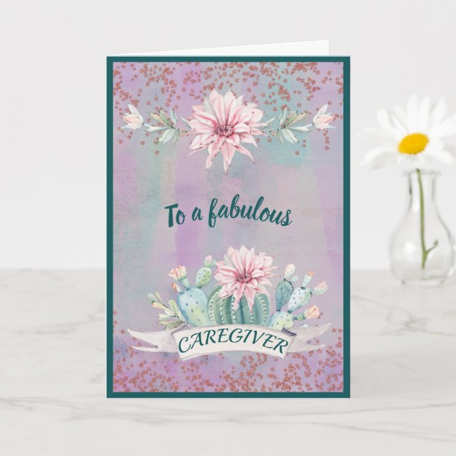 Carte Aquarelle Cactus (Petite plante)