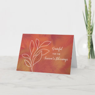 Carte Aquarelle chaude de Thanksgiving avec Branche blan