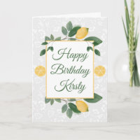 Aquarelle Citrons siciliens Joyeux Anniversaire