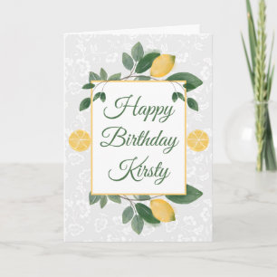 Carte Aquarelle Citrons siciliens Joyeux anniversaire