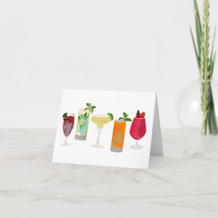Carte Aquarelle Cocktails & Boissons de fête