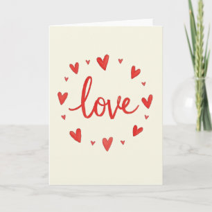 Carte aquarelle cœurs d'amour romantique
