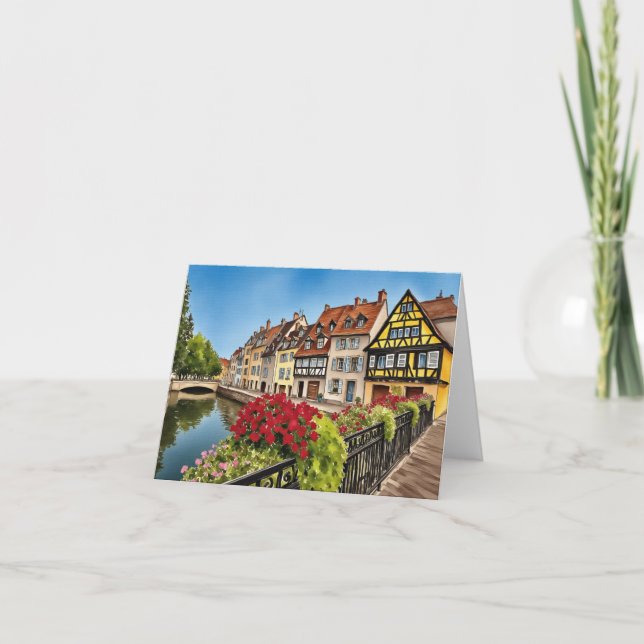 Carte Aquarelle Colmar France (Devant)