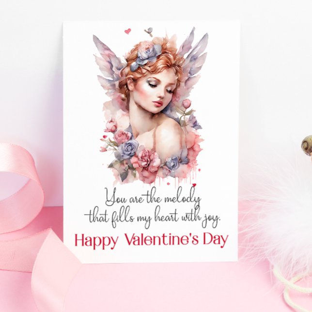 Carte Aquarelle Cupid Joyeux Valentines Day (Créateur téléchargé)