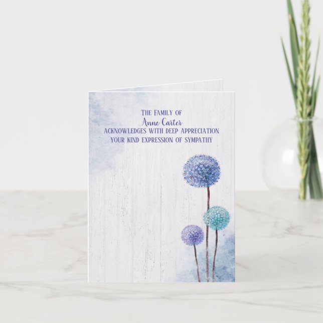 Carte Aquarelle Dandelions Sympathie Merci (Devant)