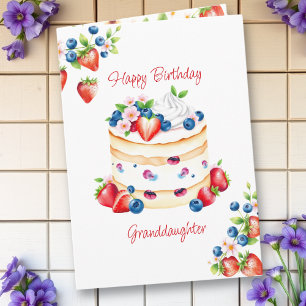 Carte Aquarelle d'anniversaire de la petite-fille Whimsi