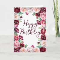 Aquarelle d'anniversaire Peony Floral