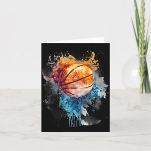 Carte Aquarelle de basket-ball Dessin coloré Basket-ball
