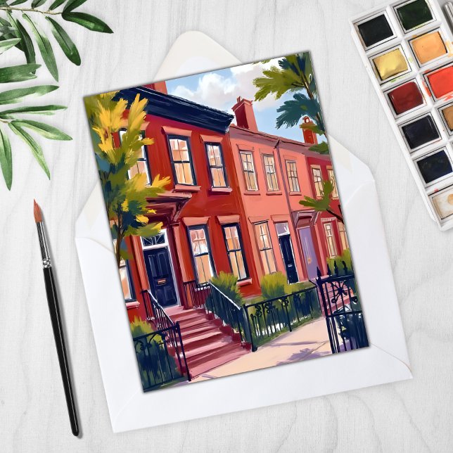 Carte aquarelle de Beacon Street Boston Massachuse (Créateur téléchargé)