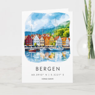 Carte Aquarelle de Bergen 1