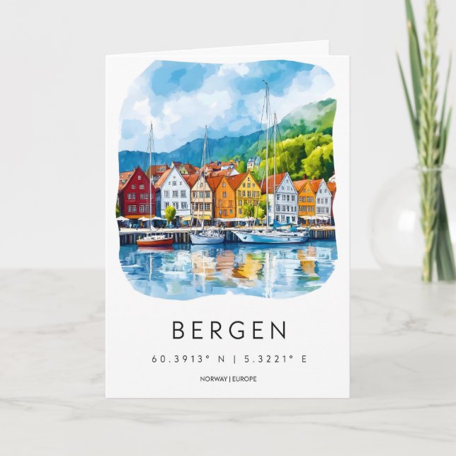 Carte Aquarelle de Bergen 1 (Devant)