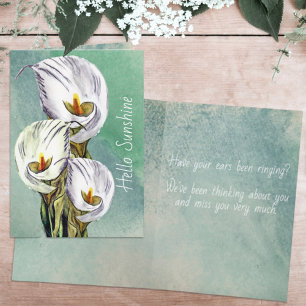 Carte Aquarelle de Calla Lilies, personnalisée