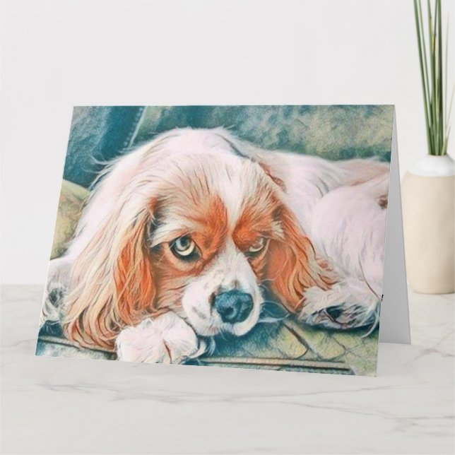 Carte Aquarelle de chien de Noël vintage (Devant)