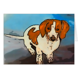 Carte aquarelle de chien saucisse Dachshund