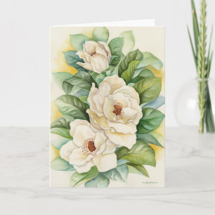 Carte Aquarelle de fleurs Magnolia Art - Multi
