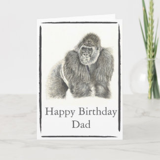 Carte aquarelle de gorille Silverback personnalisa