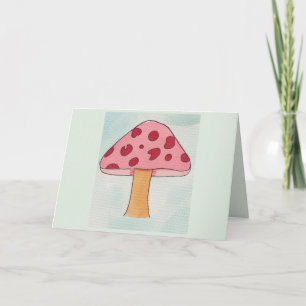 Carte Aquarelle de grand champignon Vierge Salutation
