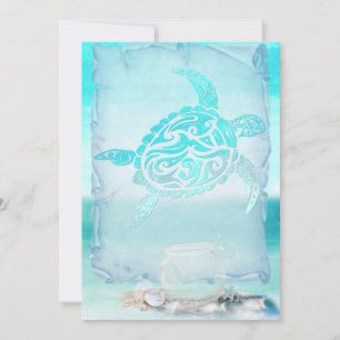 Carte Aquarelle de la tortue de plage