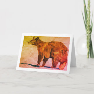 Carte Aquarelle de l'ours en marche par E.Mashkina