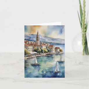 Carte Aquarelle de navigation de la Croatie fractionnée
