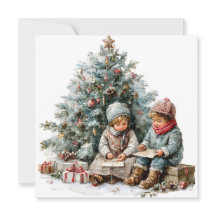 Aquarelle de Noël vintage pour enfants