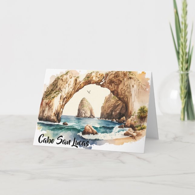 Carte Aquarelle de plage de Cabo San Lucas (Devant)